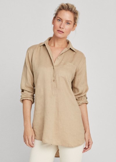 Camisa Ralph Lauren Linen Manga Comprida Mulher 61378-GKWY